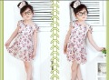 Short Sleeve With Small Floral Cotton & Spandax Baby Dresses
