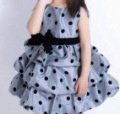 Chiffon Sleeveless Sashes Girl's Overrun Dress