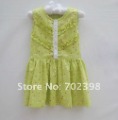 Green Sleeveless With Dots On Baby Skirts