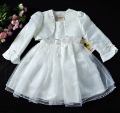 White Organza Satin Beading Girls' Lovely Dress