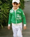 Children's Cotton Green Spring Fashion Leisure Letters Coat