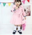 Children's Pink Anti-Wrinkle Long Sleeve Collar Coats