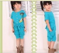 Unique Design Han Edition Cotton Girl's Short Sleeve T-shirts + Pants