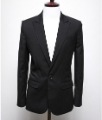 Men's Black Slim Fit Narrow Lapel Single-breast Leisure Coats