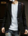 Men's Black Leisure Slim Single-breasted Narrow Collar Casual Coats