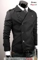 Men's Slim Double-breasted Black Lapel Casual Jacket