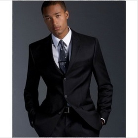 Men's Black Three Buttons Gentleman Suits