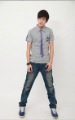 Embroider Badge Korean Style Men's Leisure Cotton Short Sleeve T Shirts