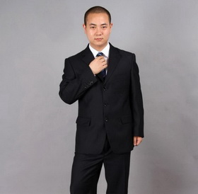 Men's Black Three Buttons Business Suits