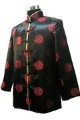 Traditional Shaft Collar Long Sleeve Satin Men's Coat