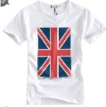 Korean Fashion Cotton Men Short Sleeve UK Flag T-shirt