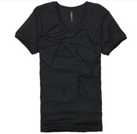 Men's Korean V-Neck Short-sleeved Cotton T Shirt