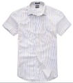 Men's Lapel Single Button Cotton Sleeve Grillwork Shirts
