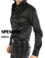 Men's Shiny Silk Satin Long-sleeved Single Button Shirts