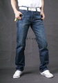 Men's Breathable Color Fade Proof Slim Fit Wrinkled Straight Leg Washed Jeans