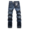 Men's Fashion Straight Waist & Leg Cotton Closure Type Blue Jeans