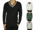 Men's Attractive Flat Knitted Vogue V-neck Autumn Sweaters