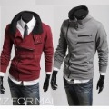 Men's Breathable Cotton High Collar Zipper Body Shaped Coat