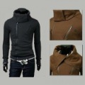 Men's Anti-Shrink Anti-Wrinkle Breathable Leisure Formal Slim High Collar Lapel Zipper Jacket