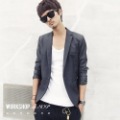 Men's Body-shaped Quick Dry Breathable Acrylic Dark Gray Suit Jacket