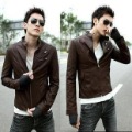 Fashion Slim Fit Stylish PU Leather High collar Zip Rider Jackets
