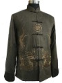 Men's Chinese Traditional Style Satin Embroidery Lapel Jacket