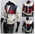 Men's Leisure with Hood Cardigan Fleeces Long Sleeve Zipper-up Even Cap Coat