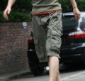 Army Green Casual Men Overalls Personalized Multi-pocket Shorts