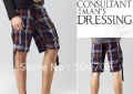Men's Summer Casual Cotton Shorts with Classic Blue Check