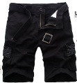Men's Black Breathable Cotton Leisure Shorts