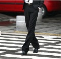 Korean Men's Black Cotton Breathable Quick Dry Casual Trousers