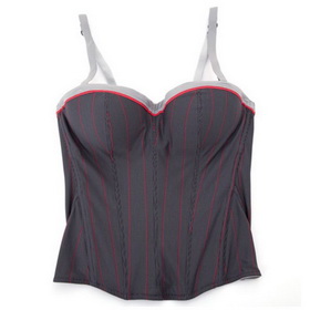 Women's Black Stripes Nylon Sexy Lingerie Corset
