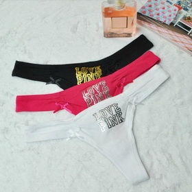 Women's Cotton Letters Design Orange Colour Thong Briefs
