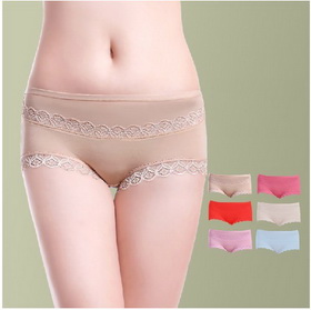 Women's Anti-bacterial Breathable Eco-Friendly Bamboo Fiber Plain Dyed Panties