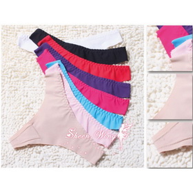 Women's Red Cotton Breathable Eco-friendly Plain Dyed Panties