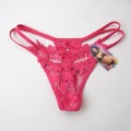 Sexy Woman Perfect Embroidery Flower Rose G-String