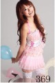 Women Pink Halter Lace Halloween Costume