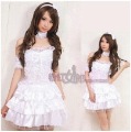 Women White Lace Mini Halloween Costume / Demon Dress