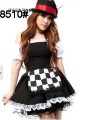 Backless Halter Lace Black Masquerade Party Dress / Halloween Costume