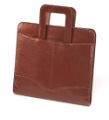 Shiny Brown Multifunctional Soft Portfolio / Business Bag