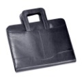 Shiny Black Multifunctional Soft Portfolio / Business Bag