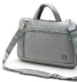 Silver Gray With Zippers Rectangular Shape Laptop Bags
