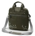 Square Shape Dark Green Nylon Laptop Bags
