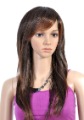 Ladies' Capless Long Synthetic Brown Full Bang Silky Straight Wave Hair Wigs