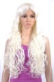 Ladies' Capless Synthetic White Full Bang Curly Long Wave Hair Wigs