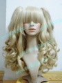 Regular Wave Hair Lolita Wig Plus Ponytails Milk Gold Full Lace Wig