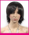 Lady's Black Short Straight Synthetic Full Lace Wigs