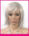 White Short Straight Synthetic Full Lace Wig