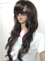 French Brown Long Big Waves Rolled Silk Top Lace Wig