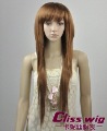 Brown Long Straight Indian Remy Virgin Lace Synthetic Wigs